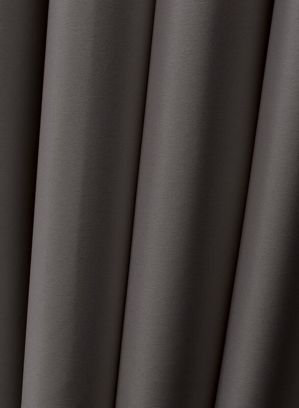 Black Kee 100% Blackout Satin Curtains with Grommets, W118 x L106-inch, 2 Pieces, Charcoal