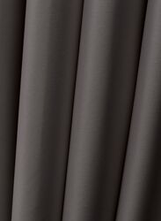 Black Kee 100% Blackout Satin Curtains with Grommets, W106 x L118-inch, 2 Pieces, Charcoal