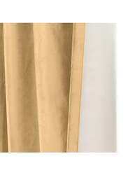 Black Kee 100% Blackout Velvet Curtains, W59 x L106-inch, 2 Pieces, Light Brown