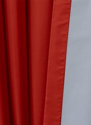 Black Kee 100% Blackout Satin Curtains with Grommets, W118 x L106-inch, 2 Pieces, Rosso Corsa