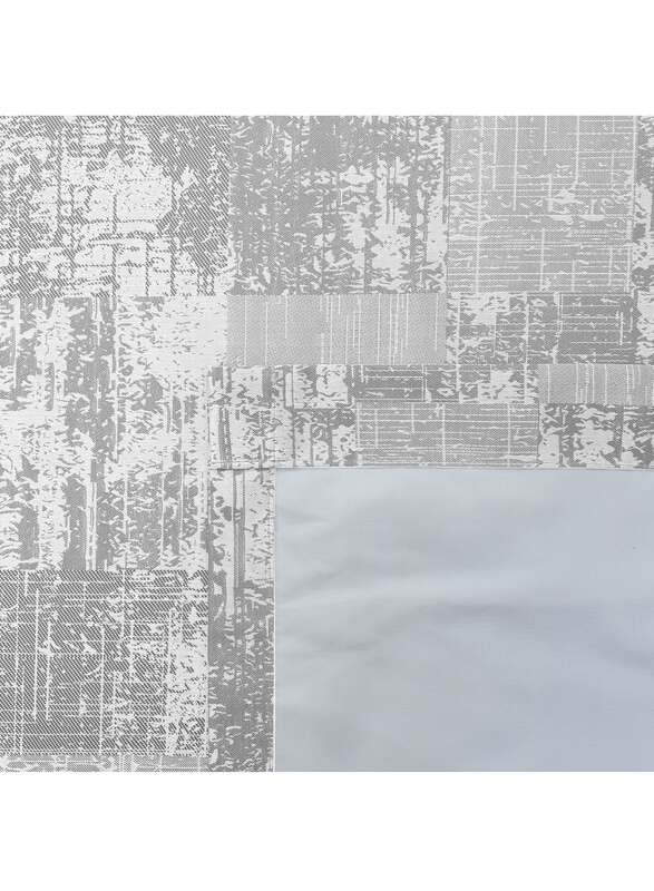 Black Kee 100% Blackout Jacquard Curtains, W118 x L106-inch, 2 Pieces, Silver