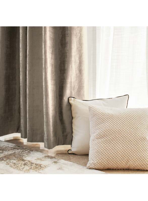 Black Kee 100% Blackout Luxury Velvet Grommet Curtains, W98 x L106-inch, 2 Pieces, Light Cappuccino