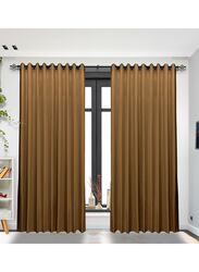 Black Kee 100% Blackout Satin Curtains with Grommets, W78 x L106-inch, 2 Pieces, Brown