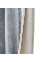 Black Kee 100% Blackout Luxury Velvet Grommet Curtains, W118 x L106-inch, 2 Pieces, Aqua Grey