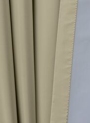 Black Kee 100% Blackout Satin Curtains with Grommets, W59 x L106-inch, 2 Pieces, Simplify Beige