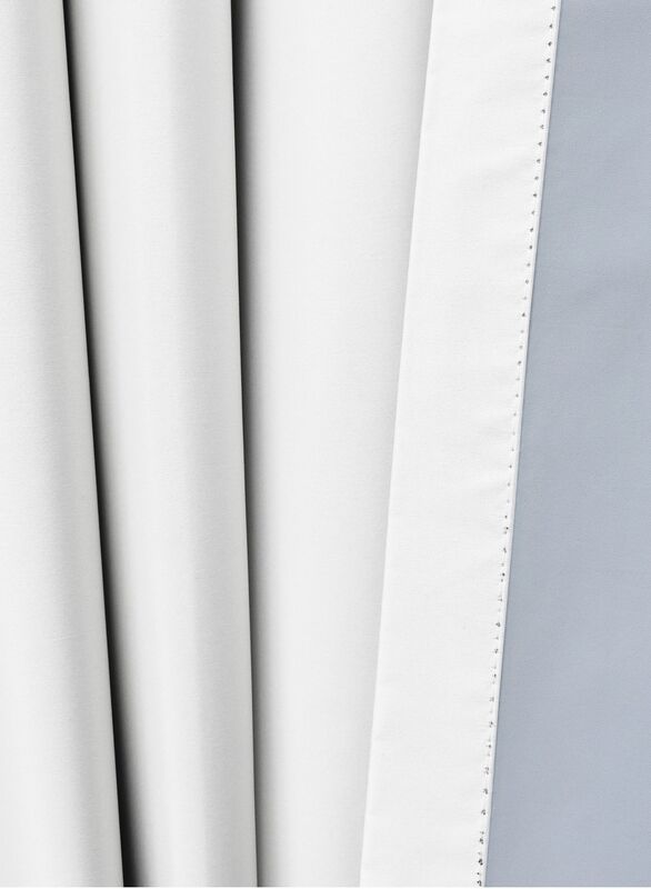 Black Kee 100% Blackout Satin Curtains with Grommets, W52 x L108-inch, 2 Pieces, White