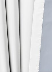 Black Kee 100% Blackout Satin Curtains with Grommets, W52 x L108-inch, 2 Pieces, White