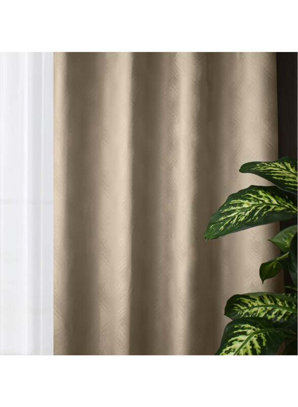 Black Kee 100% Blackout Stylish Jacquard Curtains, W59 x L106-inch, 2 Pieces, Abalone