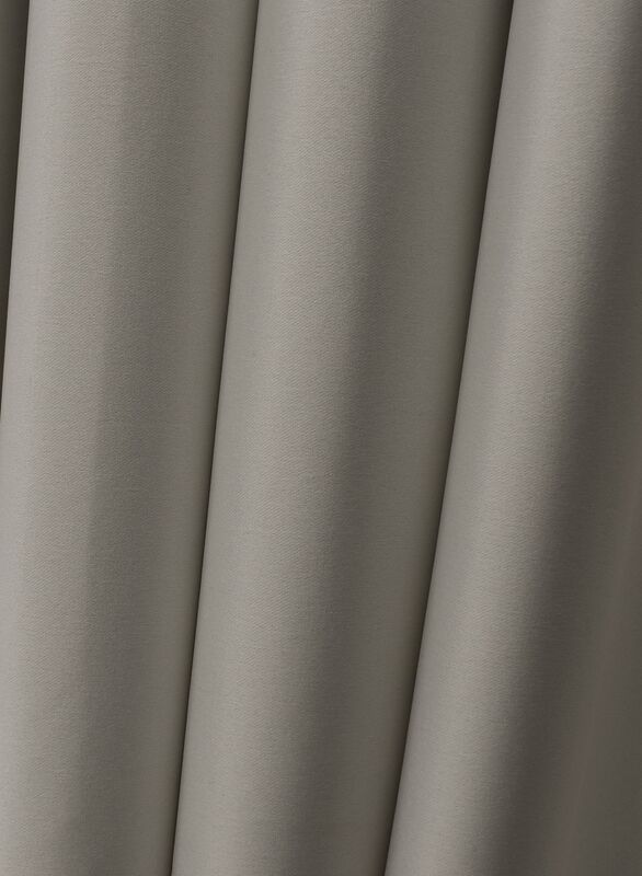 Black Kee 100% Blackout Satin Curtains with Grommets, W52 x L95-inch, 2 Pieces, Sidewalk Grey