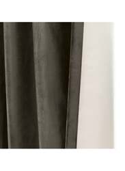 Black Kee 100% Blackout Velvet Curtains, W78 x L106-inch, 2 Pieces, Dark Grey