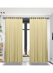 Black Kee 100% Blackout Satin Curtains with Grommets, W118 x L106-inch, 2 Pieces, Pine