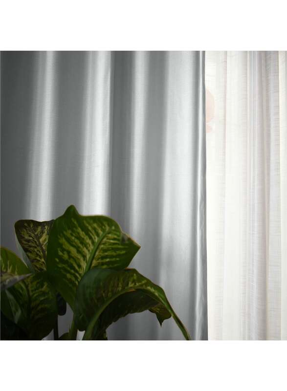 Black Kee 100% Blackout Elegant Textured Jacquard Curtains, W55 x L95-inch, 2 Pieces, Light Grey