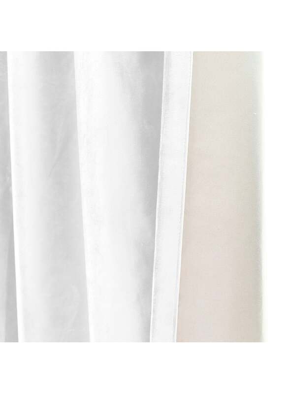 Black Kee 100% Blackout Velvet Curtains, W70 x L106-inch, 2 Pieces, White