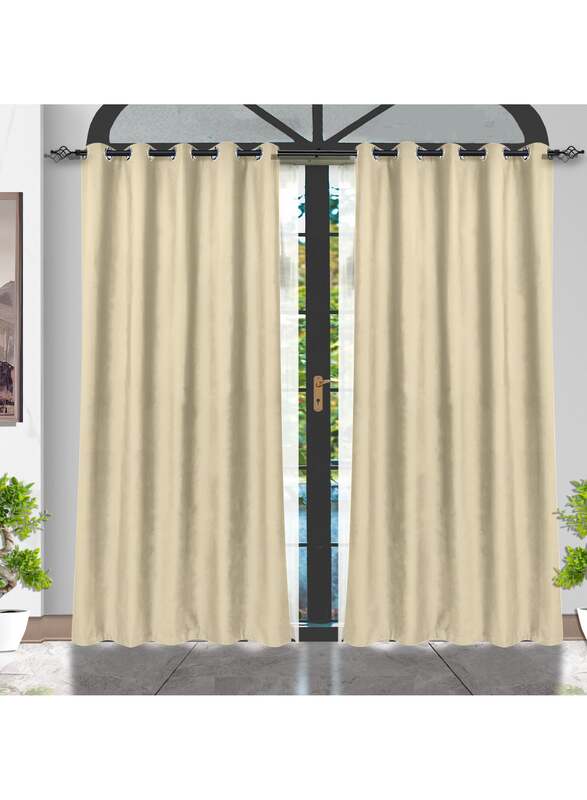 Black Kee 100% Blackout Velvet Curtains, W98 x L106-inch, 2 Pieces, Light Grey