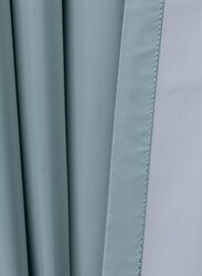 Black Kee 100% Blackout Satin Curtains with Grommets, W55 x L95-inch, 2 Pieces, Cadet Blue