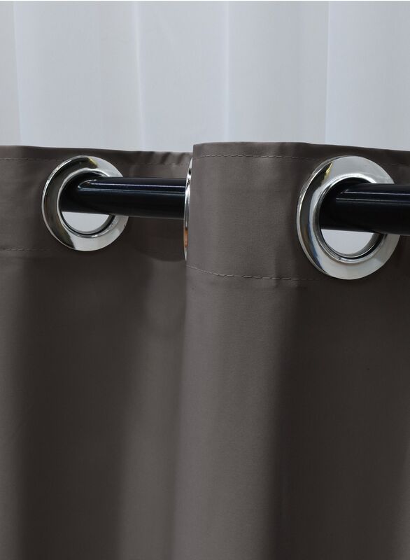 Black Kee 100% Blackout Satin Curtains with Grommets, W52 x L95-inch, 2 Pieces, Charcoal