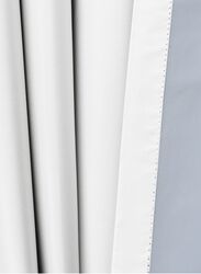 Black Kee 100% Blackout Satin Curtains with Grommets, W70 x L106-inch, 2 Pieces, White