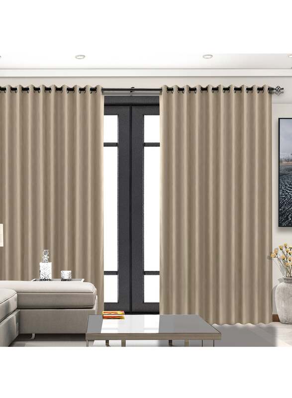 Black Kee 100% Blackout Stylish Jacquard Curtains, W98 x L106-inch, 2 Pieces, Abalone