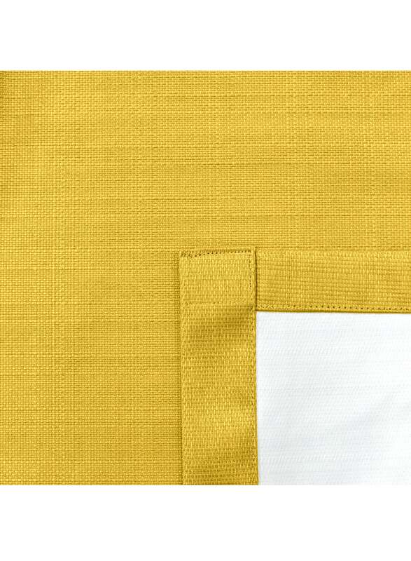 Black Kee 100% Blackout Elegant Textured Jacquard Curtains, W55 x L95-inch, 2 Pieces, Yellow