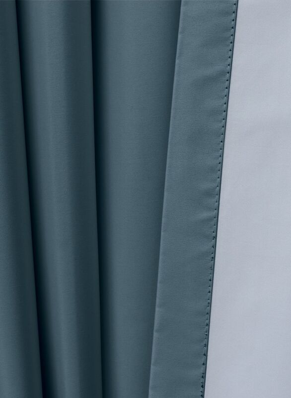 Black Kee 100% Blackout Satin Curtains with Grommets, W55 x L102-inch, 2 Pieces, Teal