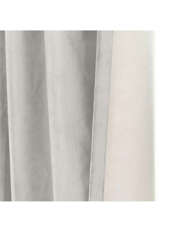 Black Kee 100% Blackout Velvet Curtains, W118 x L106-inch, 2 Pieces, Light Cream