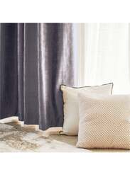 Black Kee 100% Blackout Luxury Velvet Grommet Curtains, W118 x L106-inch, 2 Pieces, Light Zephyr