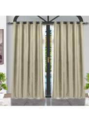 Black Kee 100% Blackout Velvet Curtains, W70 x L106-inch, 2 Pieces, Bleached Sand