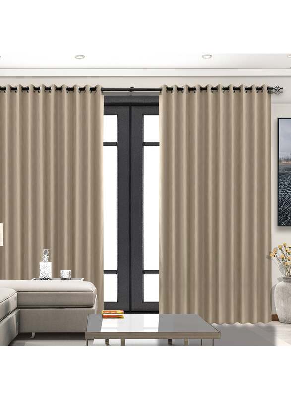 Black Kee 100% Blackout Stylish Jacquard Curtains, W55 x L95-inch, 2 Pieces, Abalone