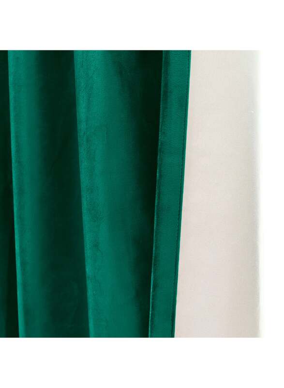 Black Kee 100% Blackout Velvet Curtains, W52 x L108-inch, 2 Pieces, Dark Green