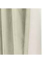 Black Kee 100% Blackout Velvet Curtains, W55 x L102-inch, 2 Pieces, Egret