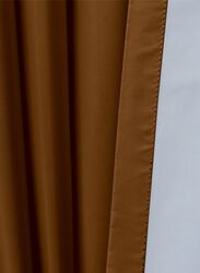 Black Kee 100% Blackout Satin Curtains with Grommets, W52 x L95-inch, 2 Pieces, Walnut Brown