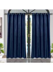 Black Kee 100% Blackout Velvet Curtains, W118 x L106-inch, 2 Pieces, Dark Blue