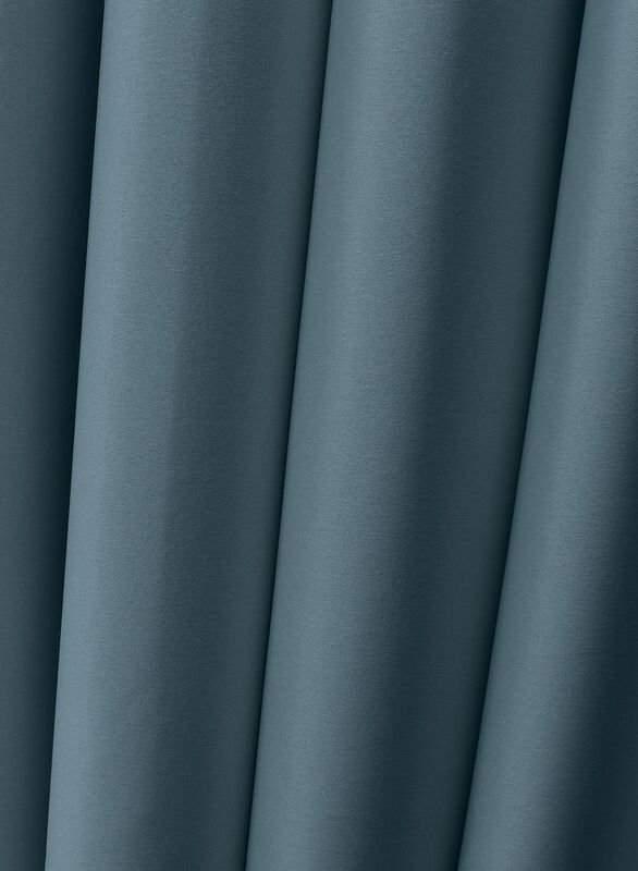 Black Kee 100% Blackout Satin Curtains with Grommets, W98 x L106-inch, 2 Pieces, Teal