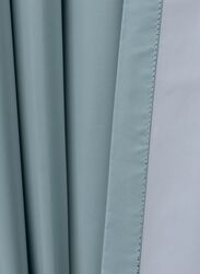 Black Kee 100% Blackout Satin Curtains with Grommets, W106 x L118-inch, 2 Pieces, Cadet Blue