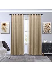 Black Kee 100% Blackout Textured Jacquard Curtains, W59 x L106-inch, 2 Pieces, Abalone