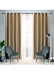 Black Kee 100% Blackout Luxury Velvet Grommet Curtains, W55 x L102-inch, 2 Pieces, Cappuccino