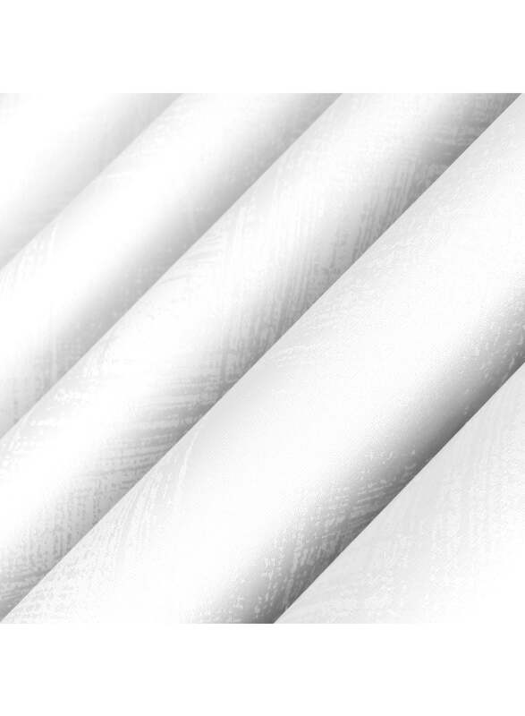 Black Kee 100% Blackout Stylish Jacquard Curtains, W55 x L95-inch, 2 Pieces, White