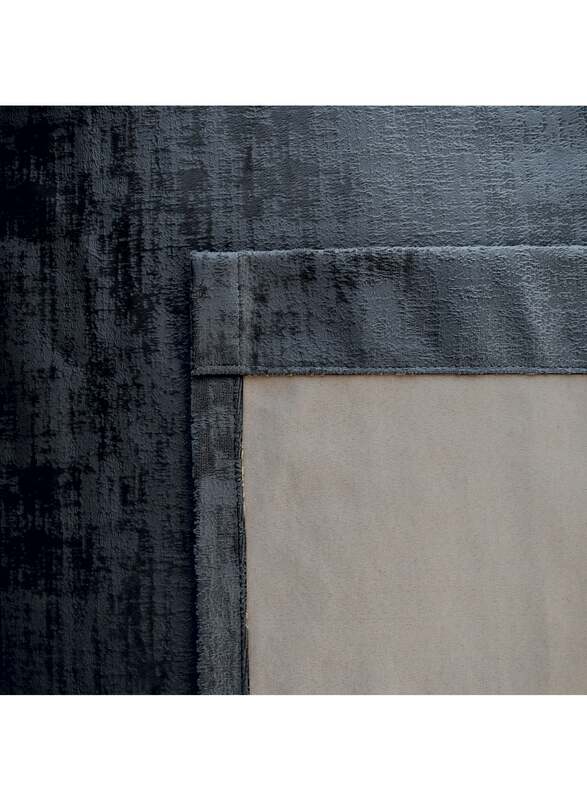 Black Kee 100% Blackout Luxury Velvet Grommet Curtains, W55 x L102-inch, 2 Pieces, Black