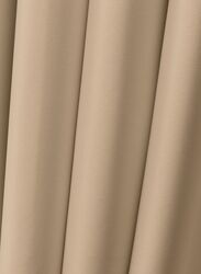 Black Kee 100% Blackout Satin Curtains with Grommets, W52 x L95-inch, 2 Pieces, Tortilla