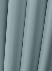 Black Kee 100% Blackout Satin Curtains with Grommets, W118 x L106-inch, 2 Pieces, Cadet Blue