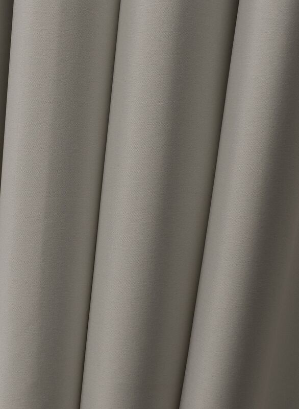 Black Kee 100% Blackout Satin Curtains with Grommets, W55 x L102-inch, 2 Pieces, Sidewalk Grey