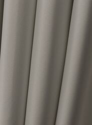 Black Kee 100% Blackout Satin Curtains with Grommets, W55 x L102-inch, 2 Pieces, Sidewalk Grey