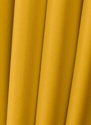 Black Kee 100% Blackout Satin Curtains with Grommets, W118 x L106-inch, 2 Pieces, Yellow