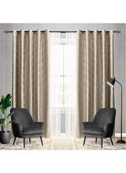 Black Kee 100% Blackout Luxury Velvet Grommet Curtains, W106 x L118-inch, 2 Pieces, Light Cappuccino
