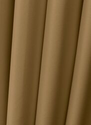 Black Kee 100% Blackout Satin Curtains with Grommets, W118 x L106-inch, 2 Pieces, Teak