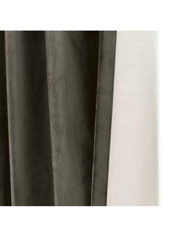 Black Kee 100% Blackout Velvet Curtains, W59 x L106-inch, 2 Pieces, Dark Grey