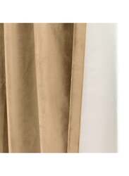 Black Kee 100% Blackout Velvet Curtains, W59 x L106-inch, 2 Pieces, Copper Brown