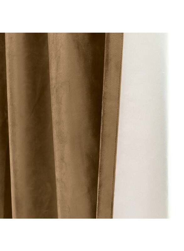 Black Kee 100% Blackout Velvet Curtains, W52 x L108-inch, 2 Pieces, Caramel