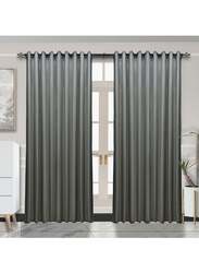 Black Kee 100% Blackout Jacquard Curtains, W78 x L106-inch, 2 Pieces, Grey