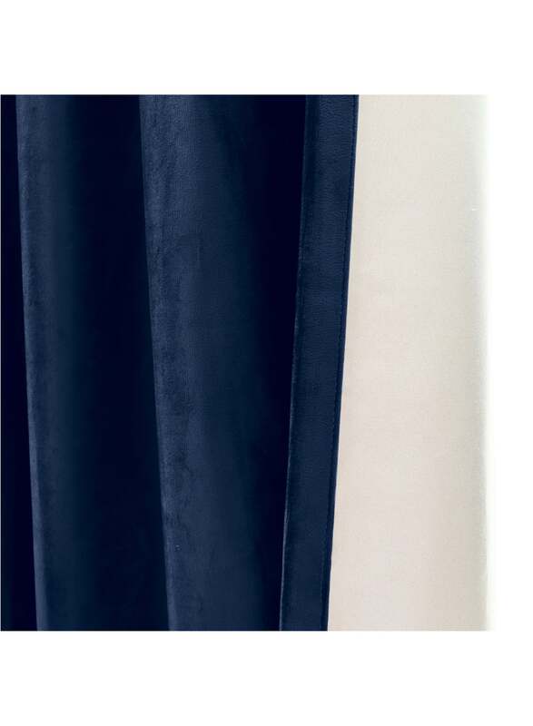 Black Kee 100% Blackout Velvet Curtains, W55 x L102-inch, 2 Pieces, Dark Blue